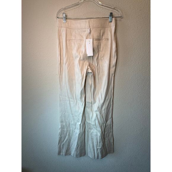 Derek Lam 10 Crosby Owen Linen-Blend Twill Flared Pants Almond Women's Size 4 - Picture 4 of 6